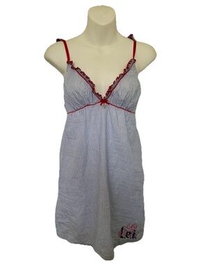 L.e.i. Pinstriped COTTON NIGHTGOWN Size XS EUC
